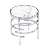 Modern Round End Table With Sintered Stone Top For Living Room - Chrome / Silver - Image 6
