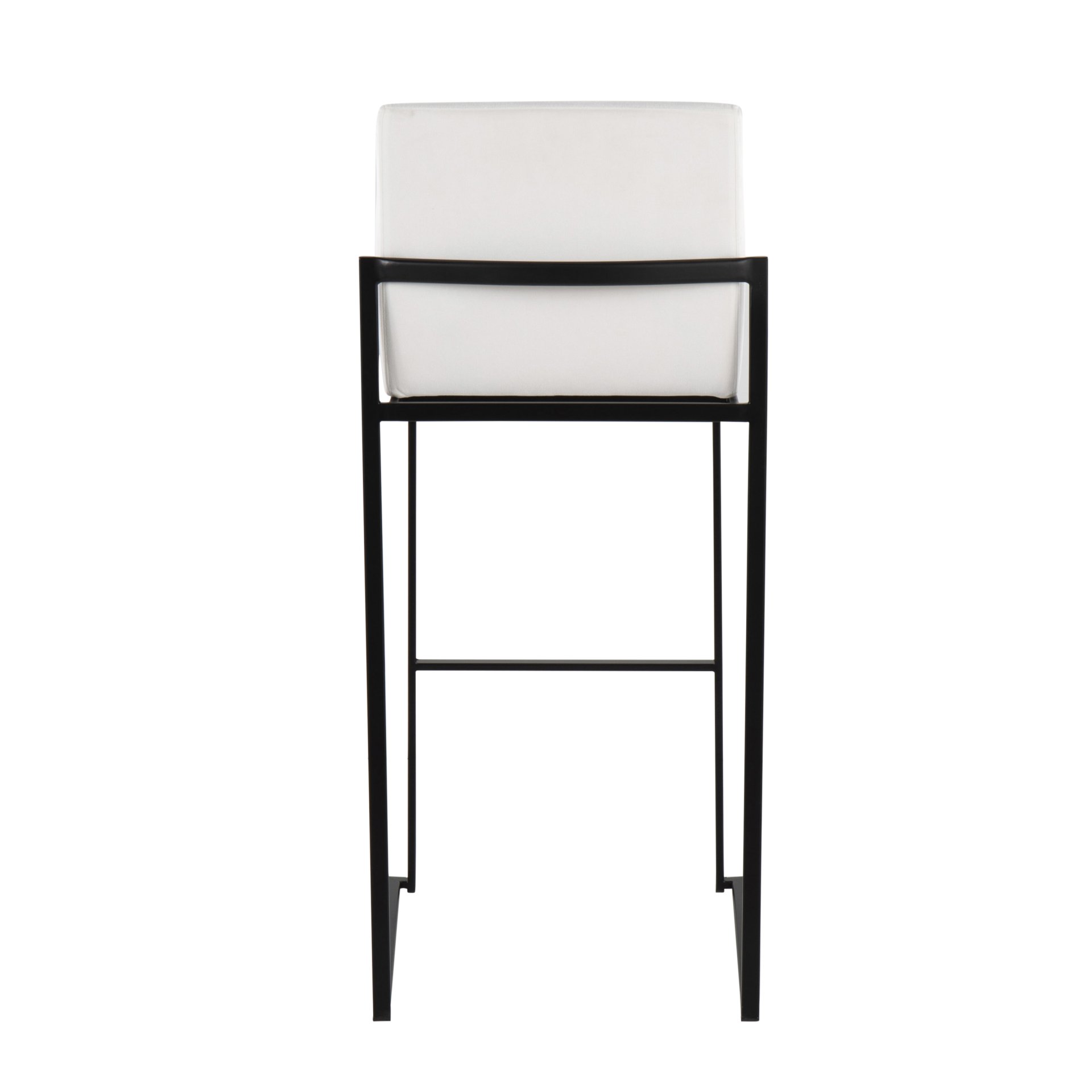 Fuji - Contemporary High Back Barstool (Set of 2) - Black / White - Image 5