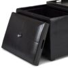 Avalon - Small Coffee Table Storage Ottoman - Midnight Black - Image 4