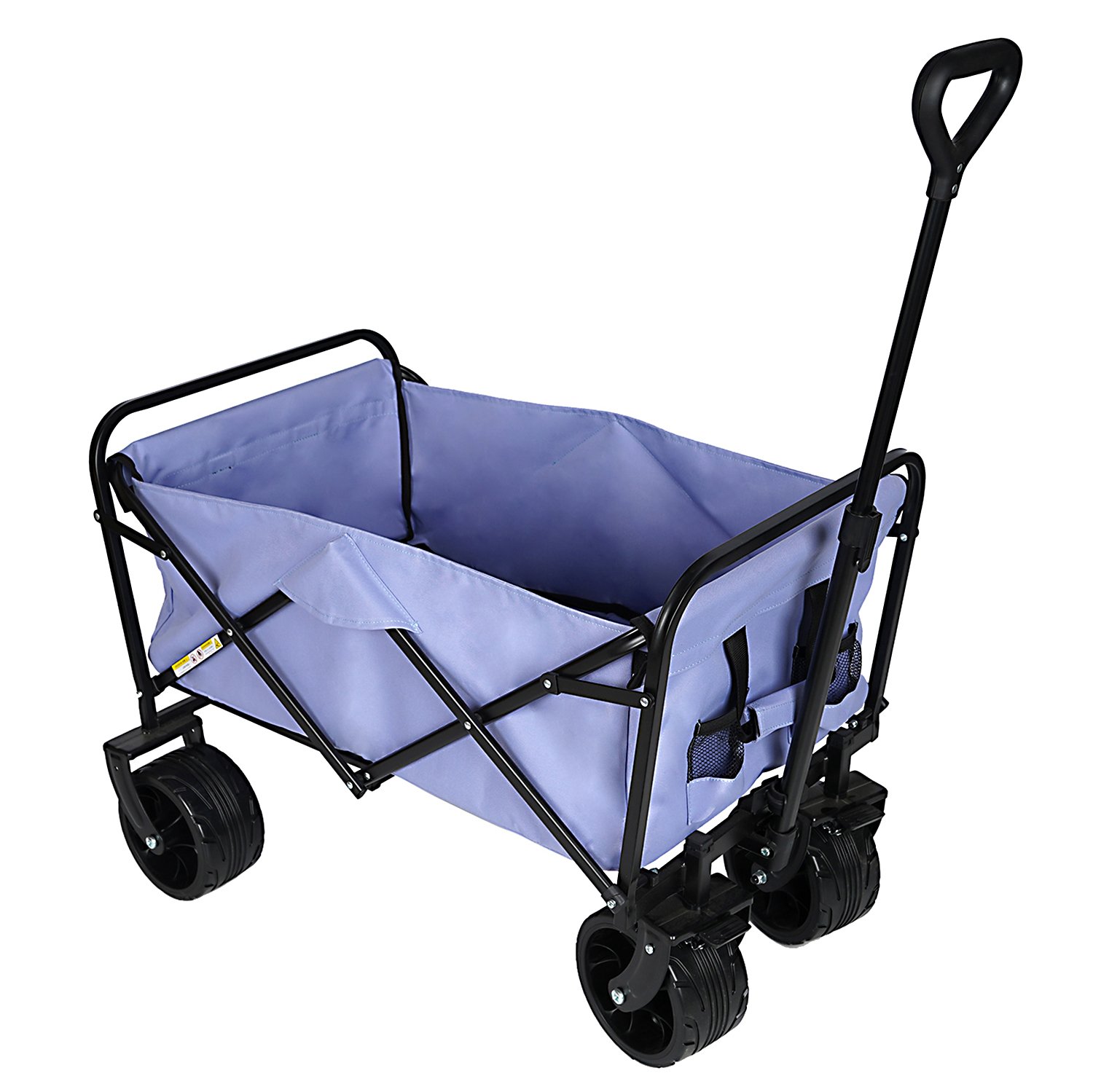 100L Collapsible Folding Beach Wagon Cart With 220Lbs Large Capacity, Wagons Carts Heavy Duty Foldable With Big Wheels For Sand, Garden, Camping - Purple - Image 8