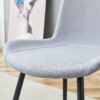 Comfortable Linen Cotton Dining Chair Set Six Pieces - Light Gray - Image 8