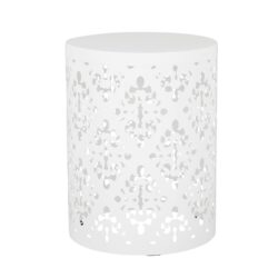 Outdoor Metal End Table, Large - White
