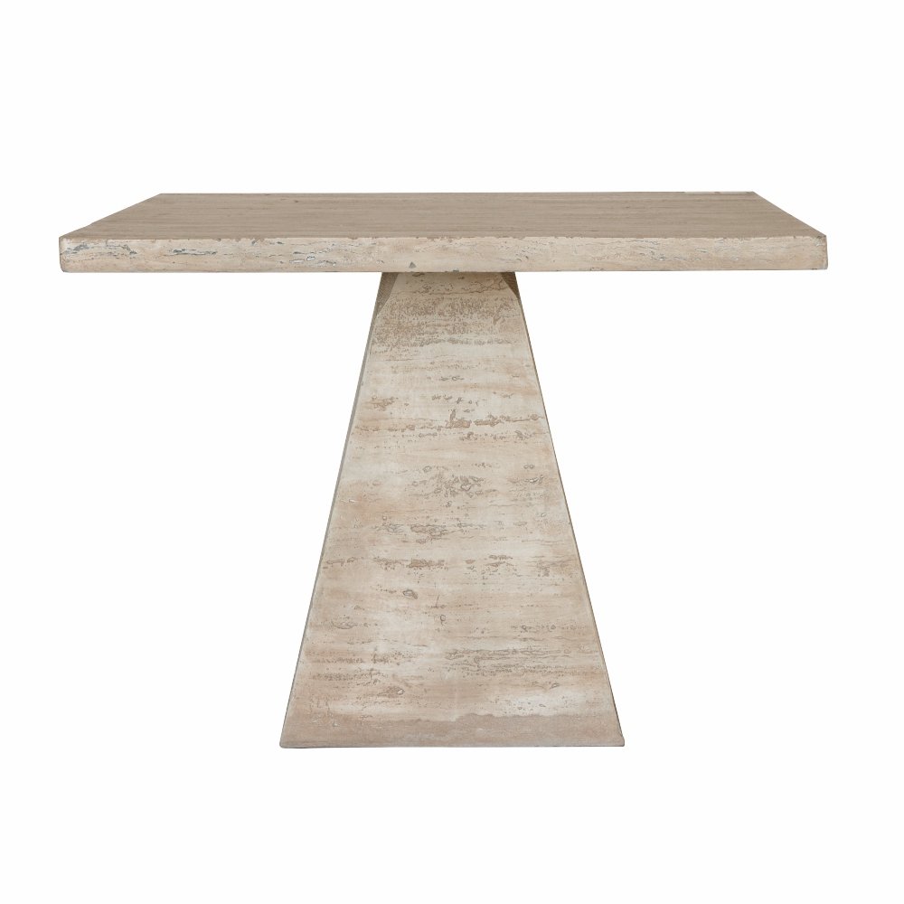 Square Dining Table With Pedestal Base - Cream - Image 2