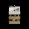 Alice - U040-Alice24-106 Bathroom Vanity With Sink, Large Storage Wall Mounted Floating Bathroom Vanity For Modern Bathroom - Oak / White - Image 6