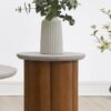 Evenlyn - Faux Concrete Top End Table - Walnut - Image 5