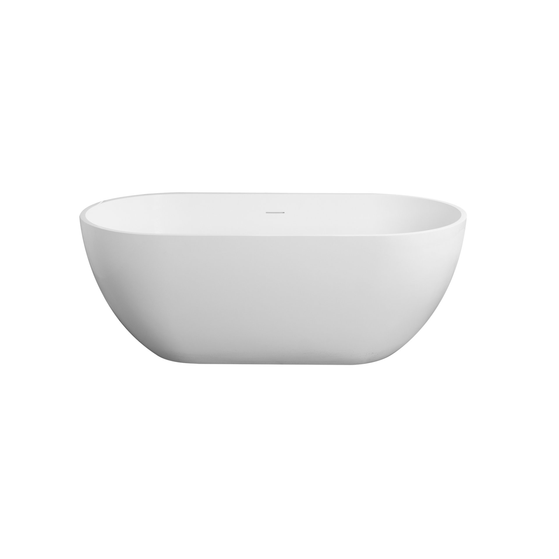Small Size Stone Resin Solid Surface Oval Shape Freestanding Bathtub For The Bathroom - Matte White - Image 3