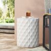 Outdoor Lightweight Concrete, Side Table - Antique White - Image 5