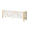 Modern Minimalist TV Stand For TVs Up To 75", Entertainment Center Media Console Cabinet With 2 Spacious Cabinets For Living Room - White - Image 6