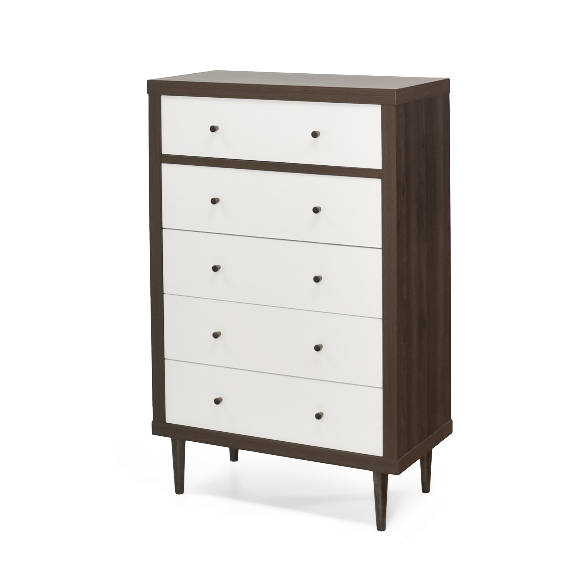 Nystrom - Mid Century Modern, 5 Drawer Dresse - Walnut - Image 6