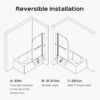 Frameless Shower Doors For Bathtub, 1 / 4" SGCC Tempered Glass - Brushed Gold - Image 3