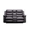 2 Seat Reclining Loveseat With Middle Console Slipcover, Stretch Loveseat Reclining Sofa Covers - Black - Image 5