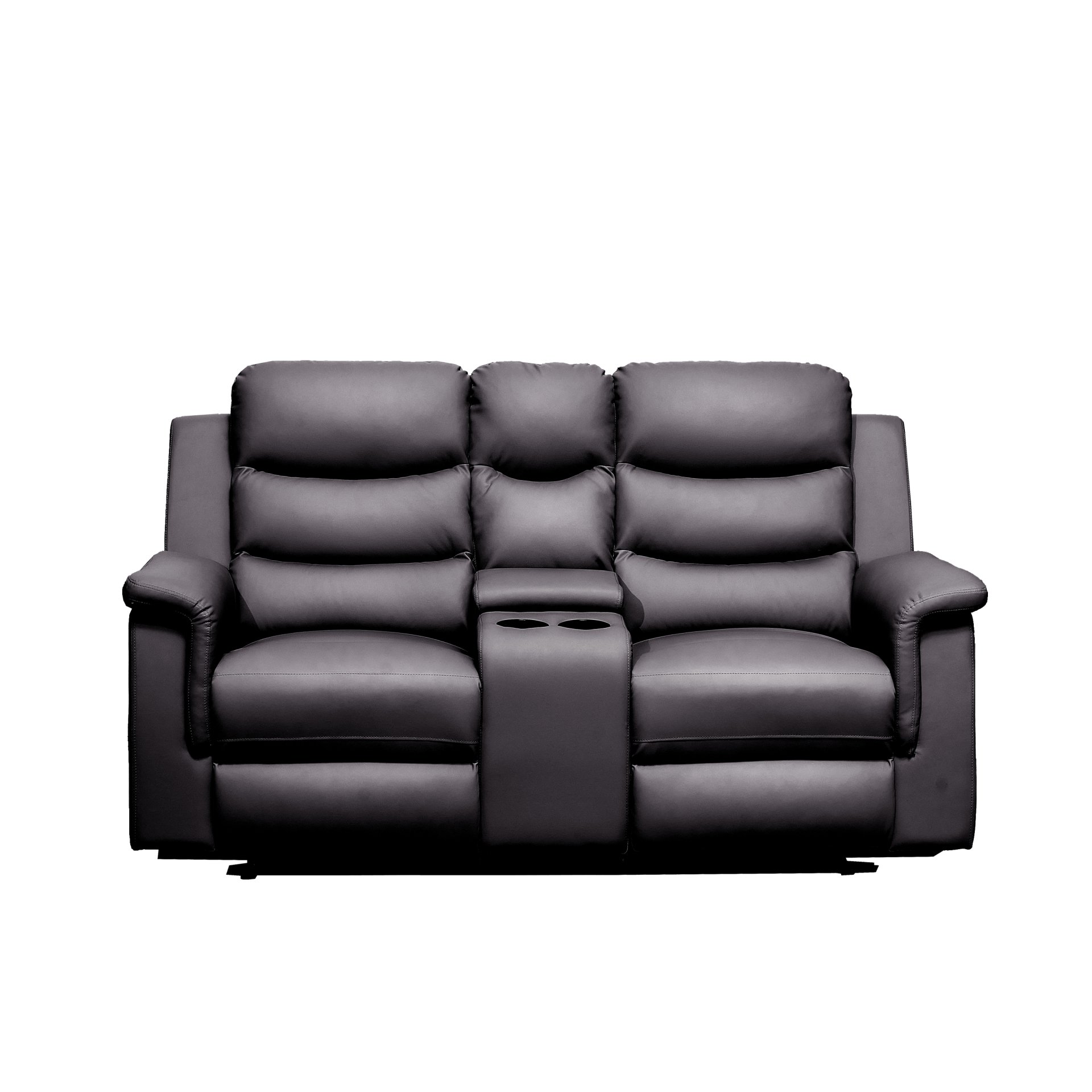 2 Seat Reclining Loveseat With Middle Console Slipcover, Stretch Loveseat Reclining Sofa Covers - Black - Image 5