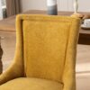 Ultra Side Dining Chair, Thickened Fabric Chairs With Neutrally Toned Solid Wood Legs, Bronze Nail Head (Set of 2) - Golden Yellow - Image 9