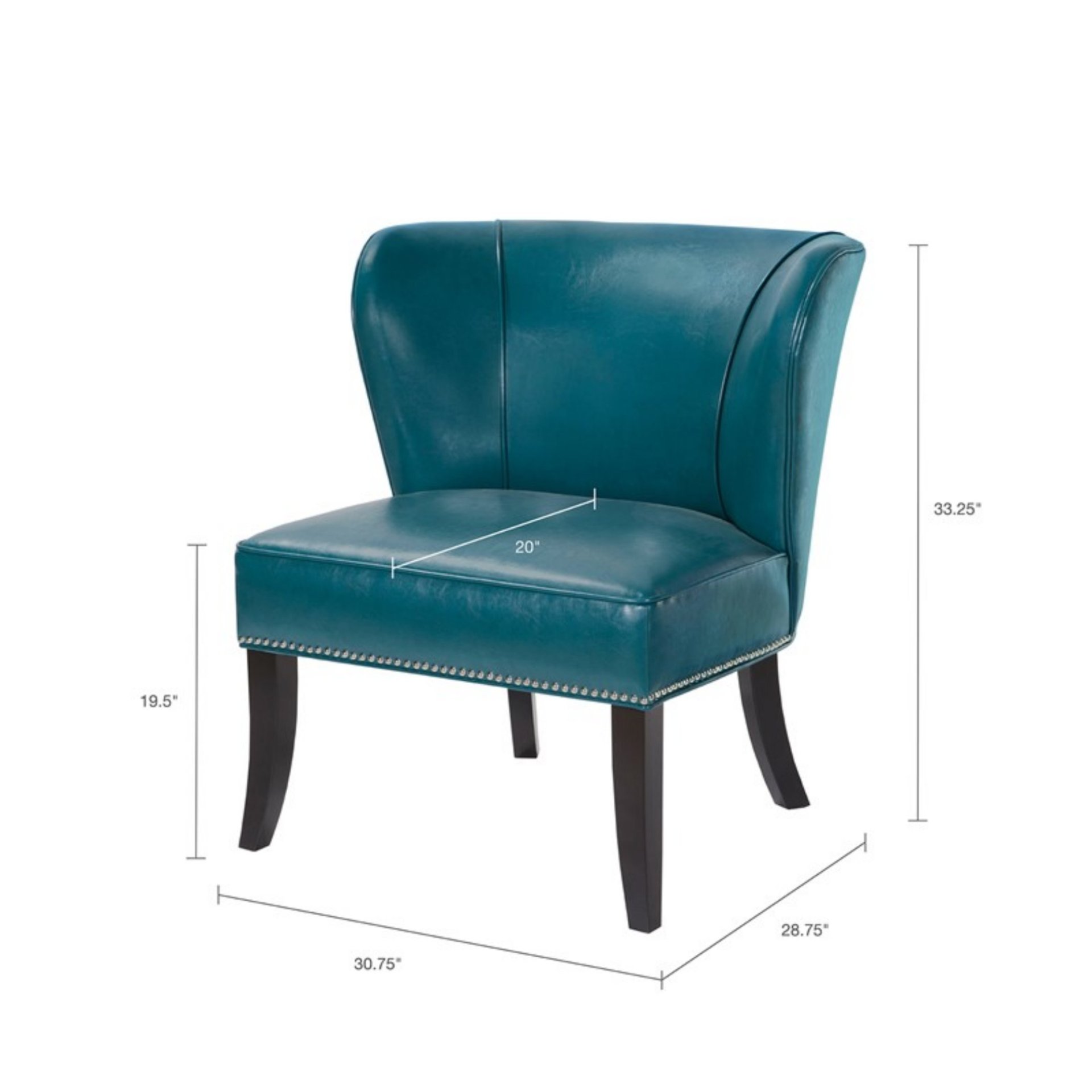 Hilton - Armless Accent Chair With Wingback Design - Blue - Image 3