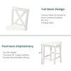 5 Pieces Counter Height Rustic Farmhouse Dining Room Wooden Bar Table Set With 2 Stools And 2 Chairs - White - Image 6