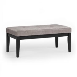 Lacey - Tufted Ottoman Bench - Distressed Gray Taupe