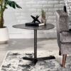 Industrial Style Elliptical Side Table With Aluminum Frame - Bronze - Image 5