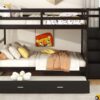 Full Over Full Bunk Bed With Twin Size Trundle And Staircase - Espresso - Image 16