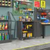 Heavy Duty Metal Garage Storage Cabinet With Wheels Sturdy Tool Storage Solution In Steel - Black - Image 6