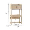 Transitional Reeded Desk With Hutch And Drawers Plus Tech Management - Oak - Image 13