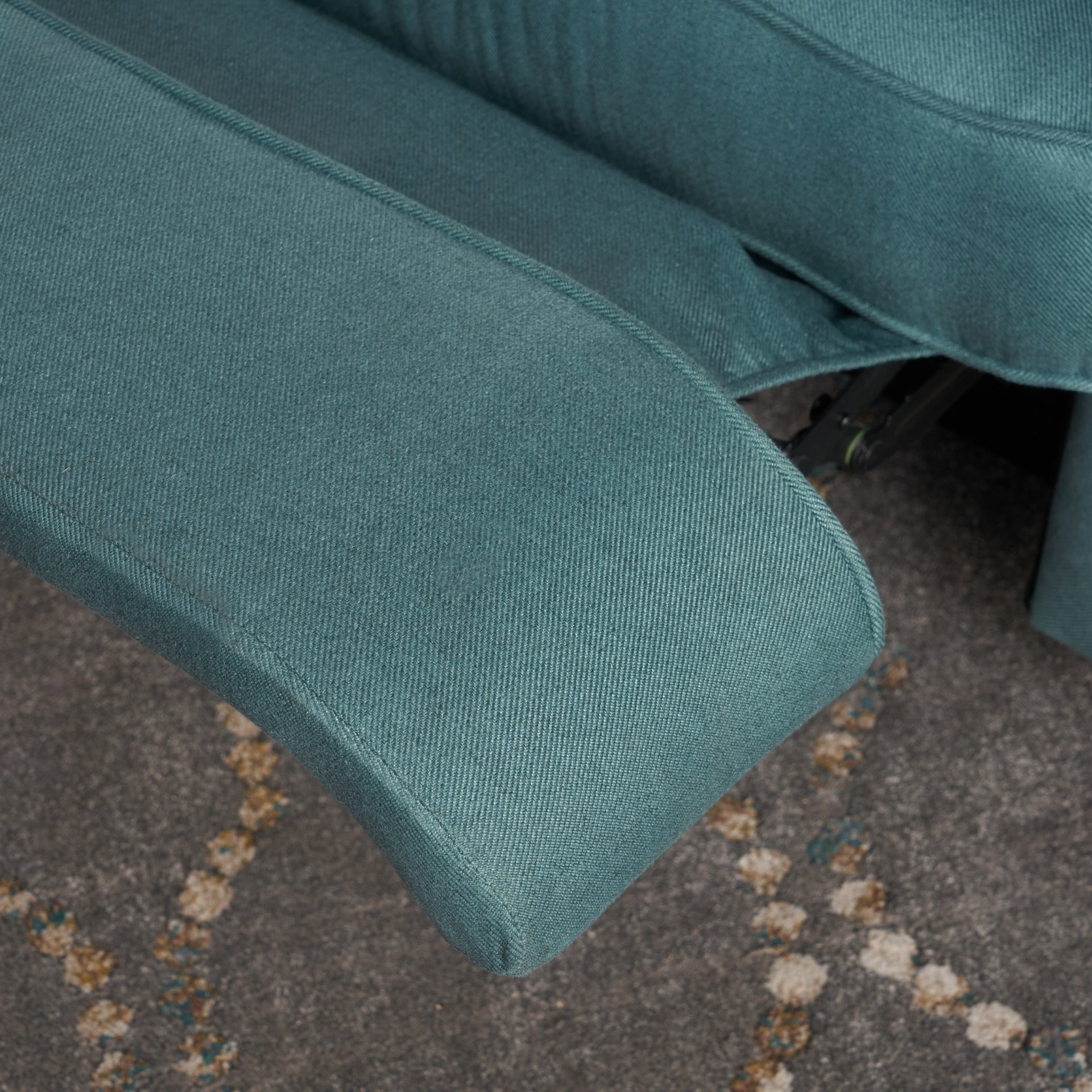 Electric Recliner Chair With Elegant Copper Accents And Soft Upholstery - Teal - Image 7