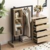Wardrobe With 4 Drawers And 3 Shelves - Natural - Image 11