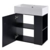 Modern Floating Bathroom Vanity With Ceramic Basin, Perfect For Small Bathrooms, Right Side Storage - Black - Image 16