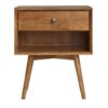 Mid-Century Modern Single Drawer Solid Wood Nightstand - Caramel - Image 3