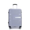 Hardshell Suitcase Double Spinner Wheels Pp Luggage Sets Lightweight Durable Suitcase With Tsa Lock, 3 Piece Set (20/24/28) - Silver - Image 8