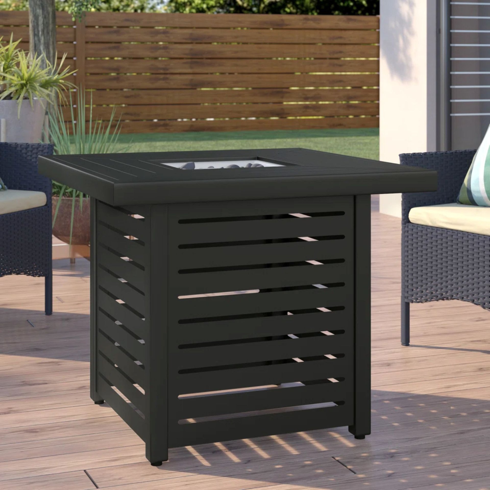 Propane / Gas Fire Pit Table - Black - Image 2