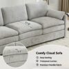 Cozy Upholstered 3 Seater Sofa Oversized Comfy Cloud Sofa Double Cushion 3 Seater Sofa Plush Cushion Sofa Couch For Living Room - Light Gray - Image 5