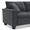 Modern Convertible Sectional L Shaped Reversible Couch Set With Free Pillows 4 Seat Suede Sleeper Sofa With Ottoman - Dark Gray - Image 13