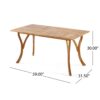 Outdoor Rectangular Table With Curved Legs And Perpendicular Wooden Slats Table Top - Teak - Image 3