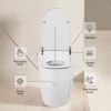 Heated Seat Smart Toilet, One Piece Toilet, Automatic Flush Tank Less Toilet Without Bidet, With Foot Sensor Flush - White Night Light, Knob Control, Power Outage Flushing, Soft Close Cover - White - Image 2