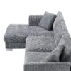 Modern Cloud Sectional Sofa L Shaped Luxury Couch Set With 2 Free Pillows 4 Seat With Oversized Chaise - Gray - Image 4