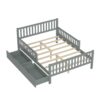 Full Size Platform Bed With Guardrails On Both Sides And 2 Storage Drawers - Gray - Image 4