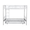 Full Over Full Metal Bunk Bed With Trundle - Silver - Image 9
