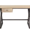 Danton - Aluminum Top Grain Leather Rectangular Writing Desk - Gold - Image 10