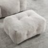 Modern Indoor Fluffy Bean Bag Chair With Memory Foam And Ottoman Super Soft Velvet - Light Gray - Image 13