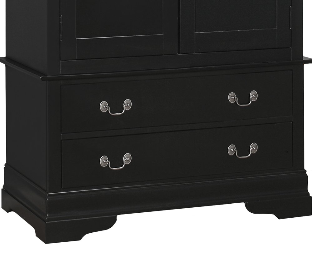 Elegant Traditional Armoire - Black - Image 3