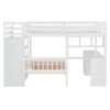 Full Over Twin Bunk Bed With Desk, Drawers And Shelves - White - Image 8