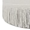 Yolanda - Round Upholstered Accent Ottoman - Alabaster Off White - Image 4