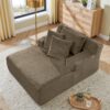 Modern Velvet Fabric Single Lazy Sofa Lounge Chair, Indoor Use - Brown - Image 5