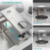 Single Bowl Workstation Kitchen Sink With Cup Washer 16 Gauge Stainless Steel - Black / Gray - Image 5