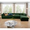 Modular Sectional Sofa With Storage Cylindrical Backrest And Armrests Deep Comfortable Seating Chenille 4 Seat L Shaped Sofa - Green - Image 12