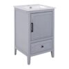 20" Bathroom Vanity With Sink, Bathroom Cabinet With A Door, Door Shelf Storage And Adiustable Foot Pads, A Drawer - Gray - Image 16