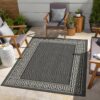 Sunshine - 2'7" X 7'3" Indoor, Outdoor Area Rug - Anthracite - Polypropylene - Image 4
