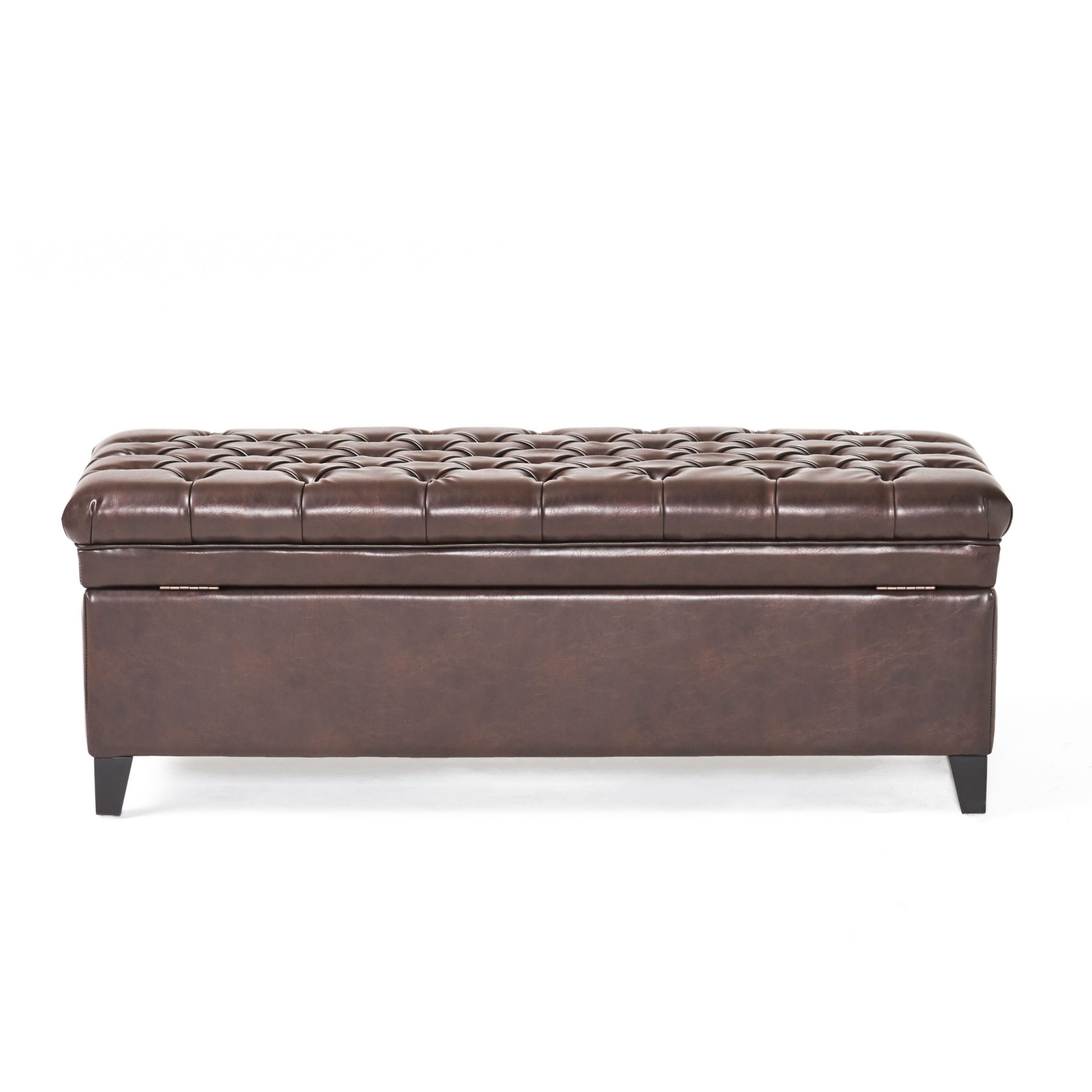 Cancia - Wide Tufted Rectangle Storage Ottoman - Brown - Image 15