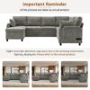 Sectional Sofa Versatile Sofa Bed Sofa Sleeper U - Shaped Sofa With Ample Storage Space, 2 Cup Holders And Charging Ports For Living Room - Light Gray - Image 8