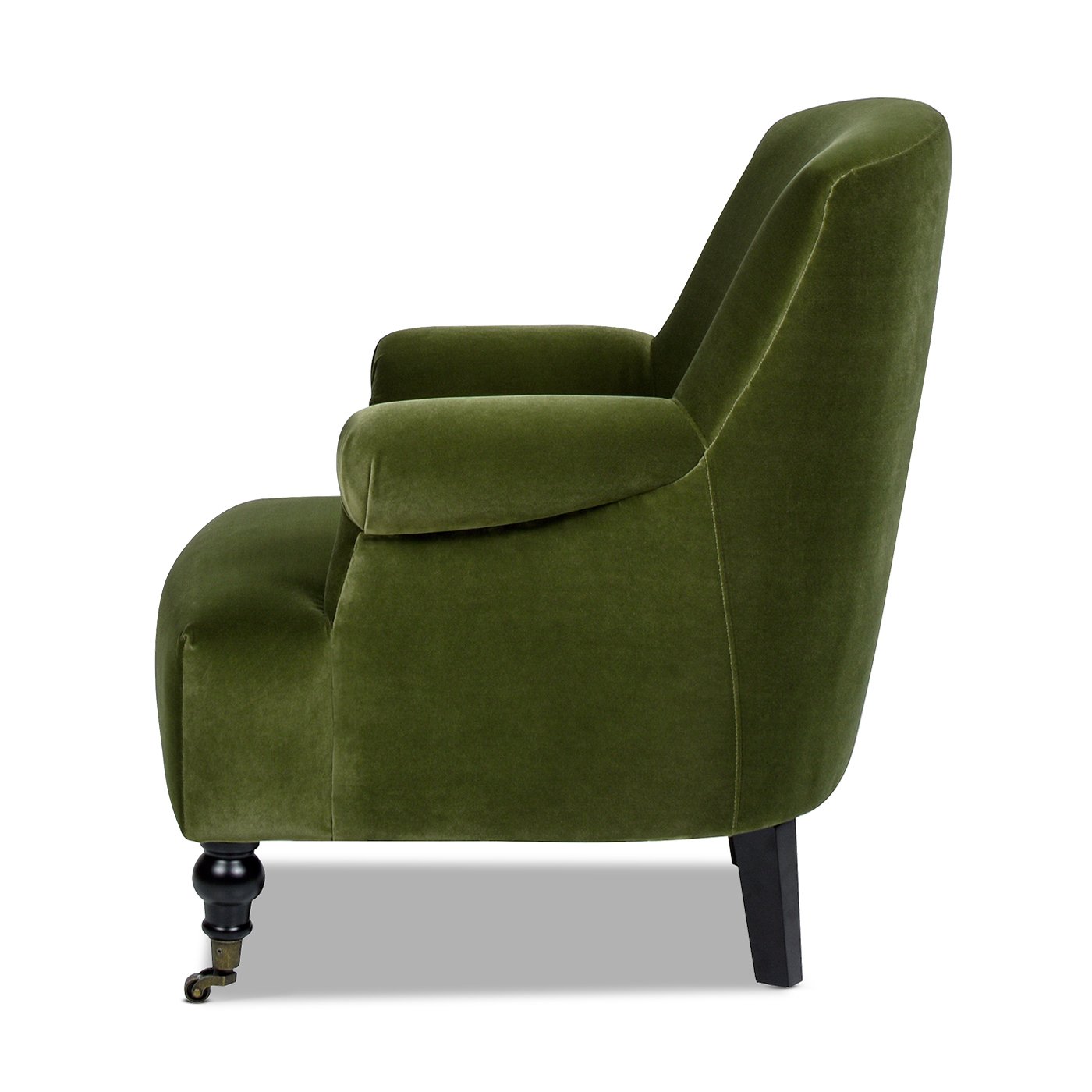 Eloise - Pleated Sock Arm Accent Armchair - Olive Green - Image 6